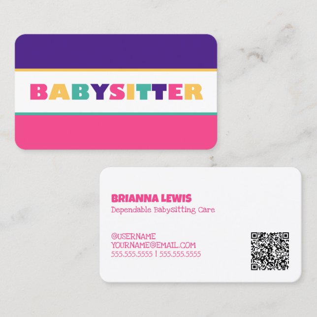Babysitter Business Card (Front/Back)