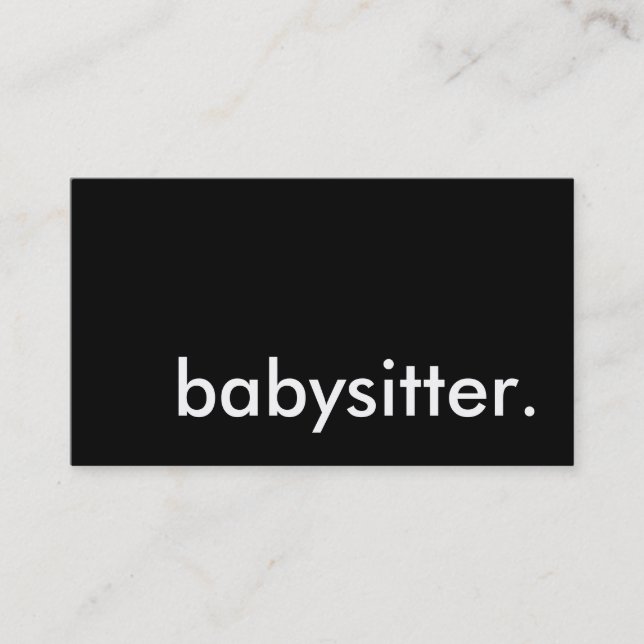 babysitter. business card (Front)
