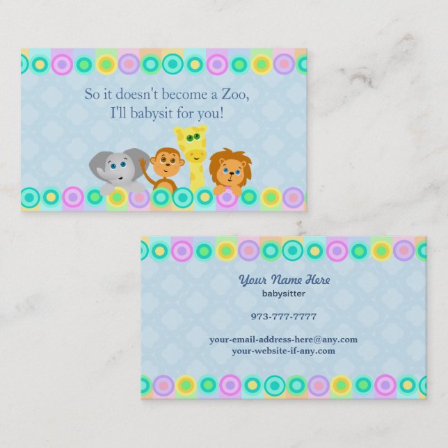 Babysitter Business Cards (Front/Back)
