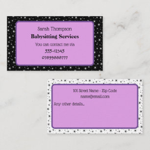 Babysitter Contact Business Card