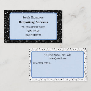 Babysitter Contact Business Card