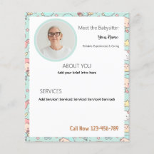 Babysitter Editable Business Flyer With Photo