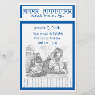 Babysitter Flyer with Pull Tabs Stationery