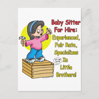 Babysitter for Hire! Postcard