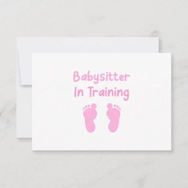 Babysitter In Training Thank You Card (Front)