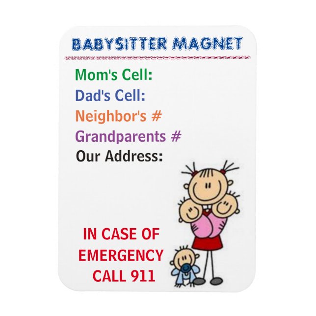Babysitter Magnet (Vertical)