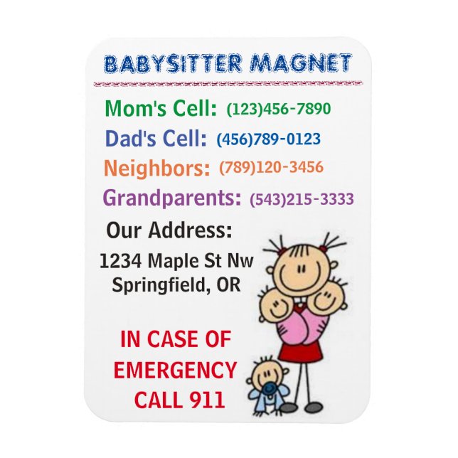 Babysitter Magnet (Vertical)