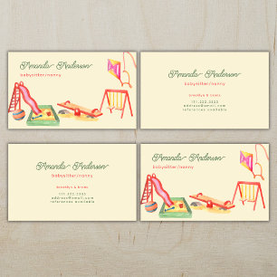 Babysitter Nanny Childcare Daycare Cute Playground Business Card