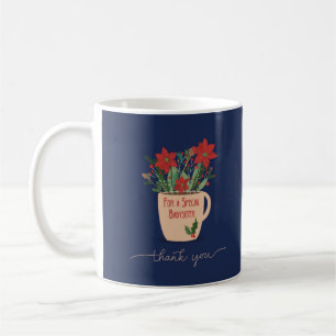 Babysitter Thank You at Christmas Poinsettias Coffee Mug