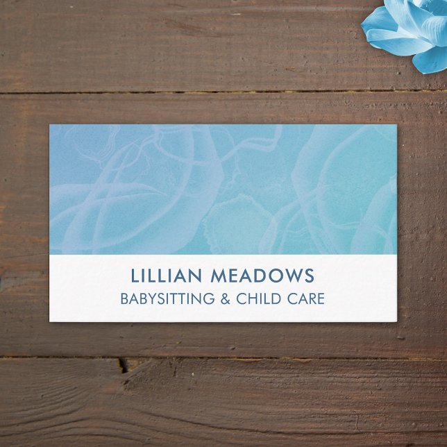 Babysitting Babysitter Child Kids Care Cute Blue Business Card (Creator Uploaded)