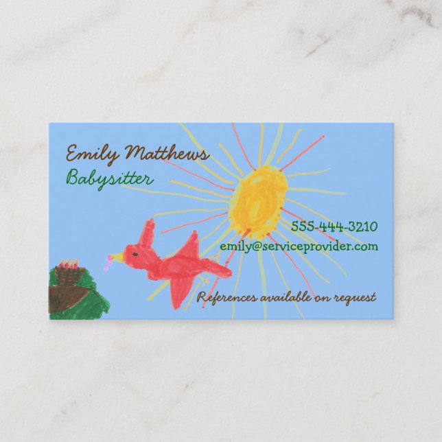 Babysitting Business Cards - Sunshine Scene (Front)