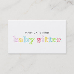 Babysitting & Child Care - Colorful Business Card