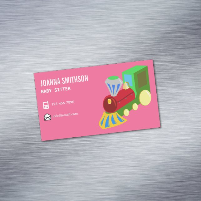 Babysitting Day Care Kindergarten Babysitter Magnetic Business Card (In Situ)