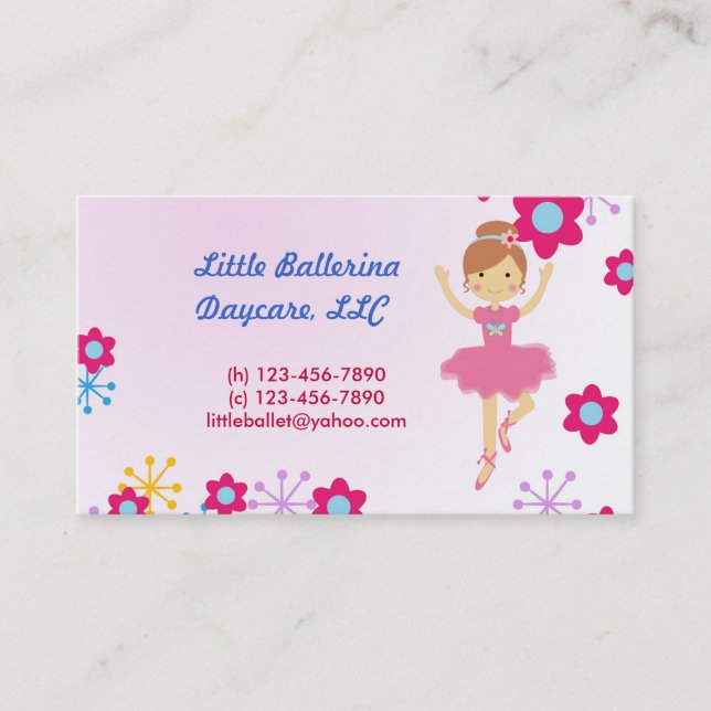 Babysitting daycare child care Mummy calling card (Front)