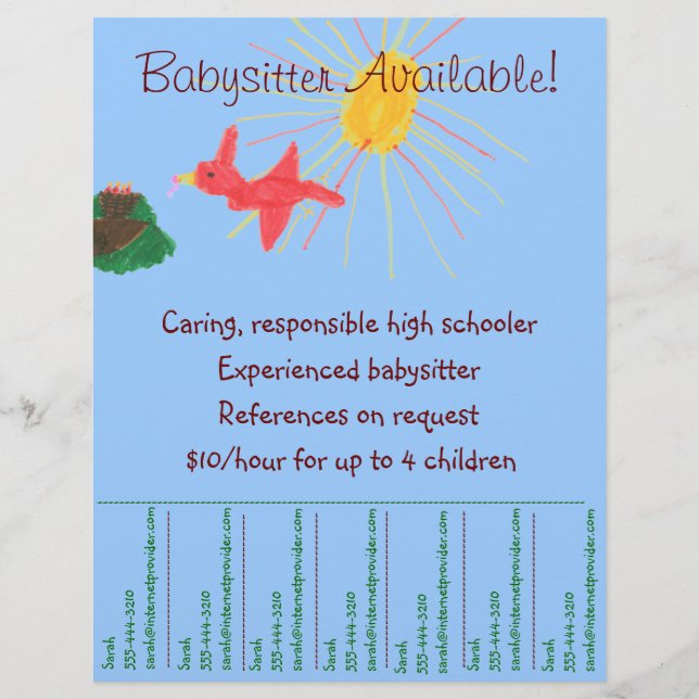 Babysitting Flyer - Sunshine Scene (Front)