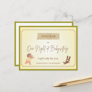 'Babysitting' Funny Gift Voucher Postcard