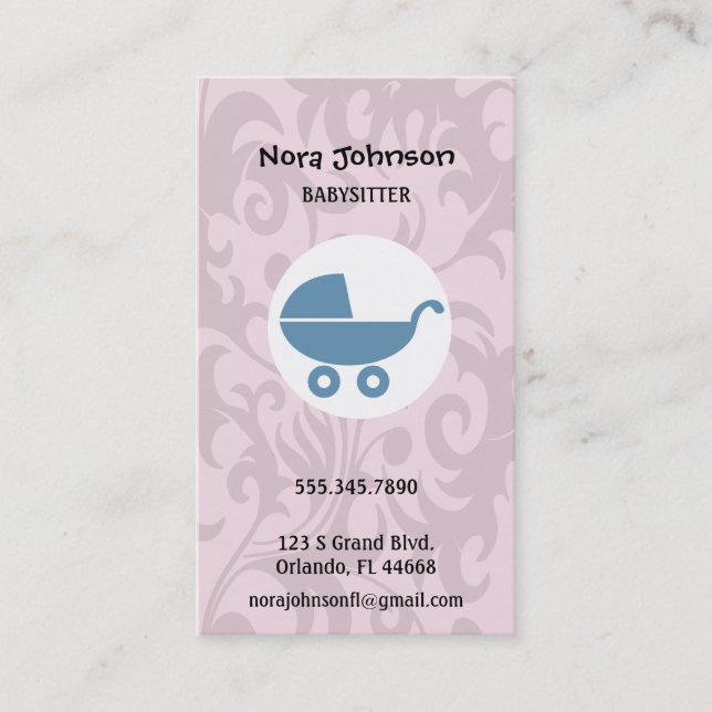 Babysitting Service Business Card (Front)