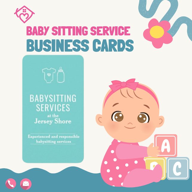 Babysitting Services at the Jersey Shore Sweet Business Card (Creator Uploaded)