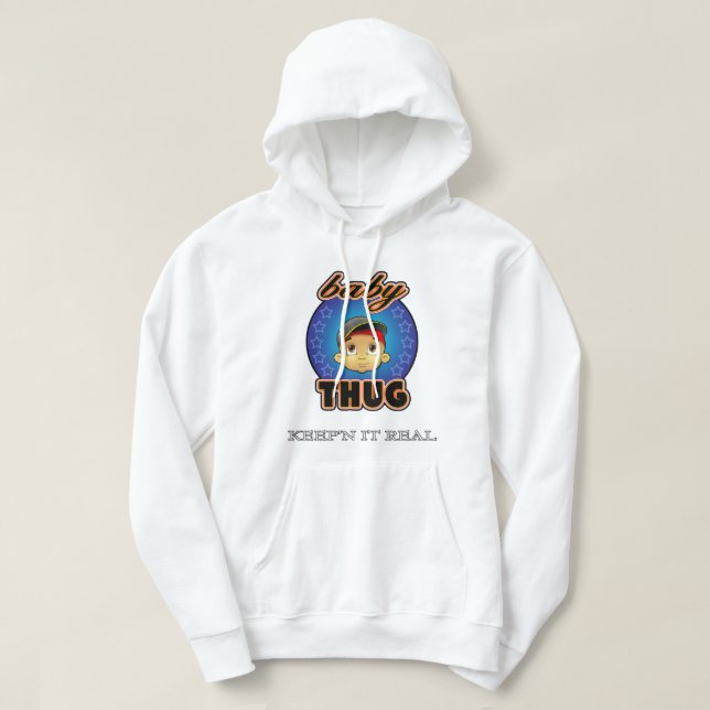 babyTHUG Baby Face White Hoodie (Design Front)