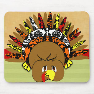 babyturkeycolorsdamaskcircles mouse pad