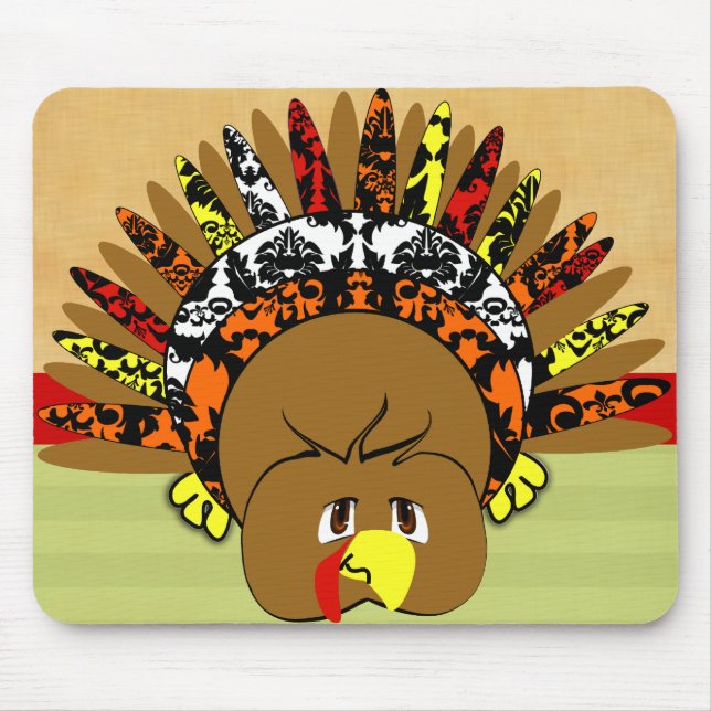 babyturkeycolorsdamaskcircles mouse pad (Front)