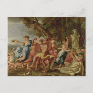 Bacchanal before a Herm, c.1634 Postcard