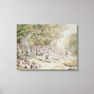 Bacchanalia (pen, ink & w/c) canvas print