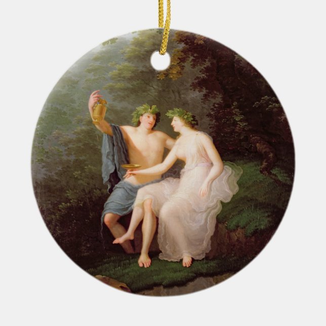 Bacchus and Ariadne Ceramic Tree Decoration (Front)