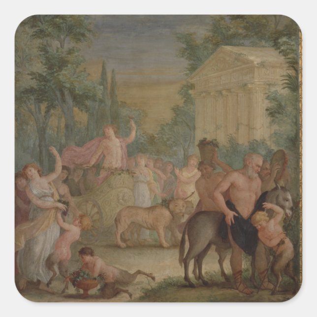 Bacchus and Ariadne (oil on canvas) 2 Square Sticker (Front)