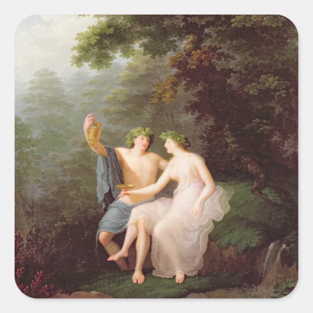Bacchus and Ariadne Square Sticker (Front)