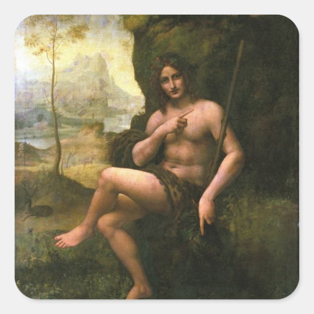 Bacchus, c.1695 (oil on canvas) square sticker (Front)