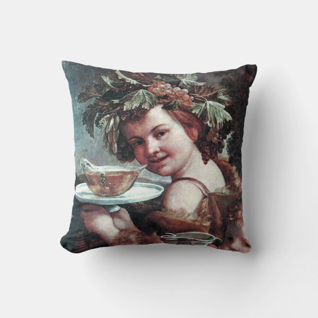 BACCHUS, GRAPES AND ROSE WINE CUSHION (Front)