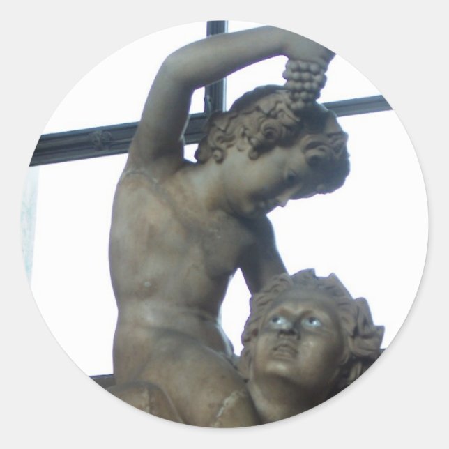 Bacchus Statue in the Vatican Classic Round Sticker (Front)