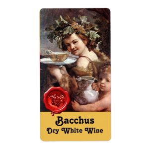 BACCHUS WITH GRAPES AND WHITE WINE RED WAX SEAL