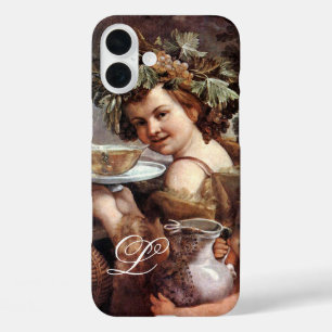 BACCHUS WITH GRAPES AND WINE MONOGRAM iPhone 16 PLUS CASE