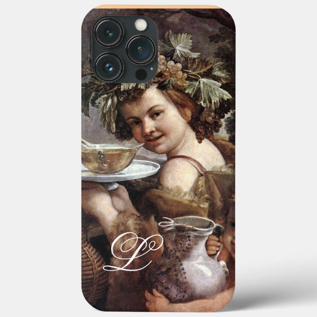 BACCHUS WITH GRAPES AND WINE MONOGRAM Case-Mate iPhone CASE (Back)