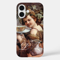 BACCHUS WITH GRAPES AND WINE MONOGRAM