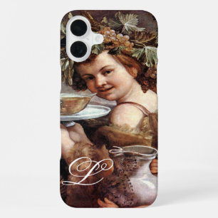 BACCHUS WITH GRAPES AND WINE MONOGRAM iPhone 16 PLUS CASE