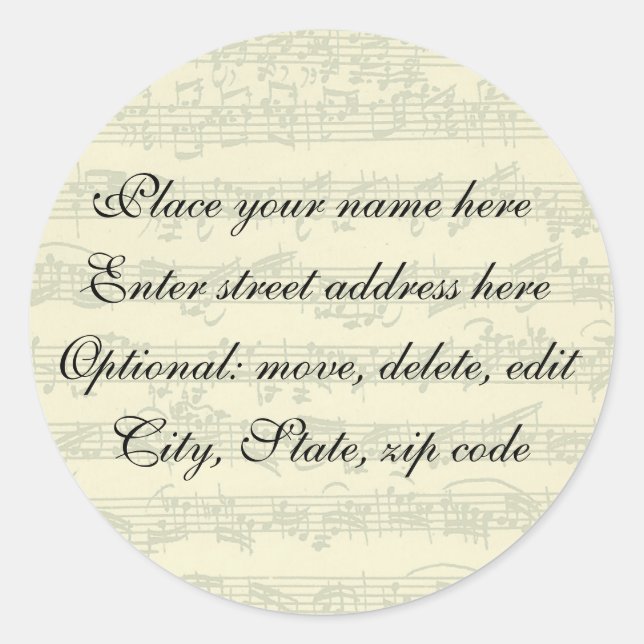 Bach Address Label (Front)