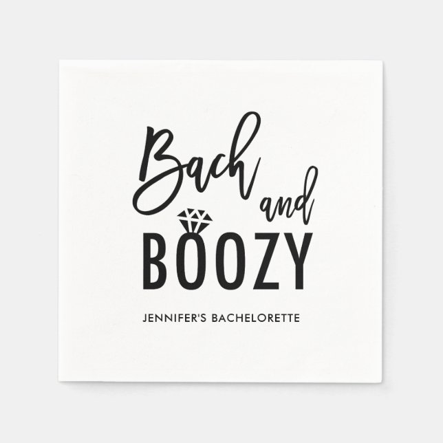 Bach and Boozy Bachelorette Bridal Party Napkin (Front)