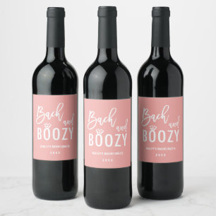 Bach and Boozy Bachelorette Party Favours Wine Label