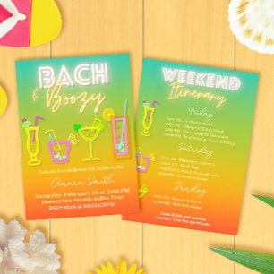 Bach and Boozy Bachelorette with Itinerary  Invitation