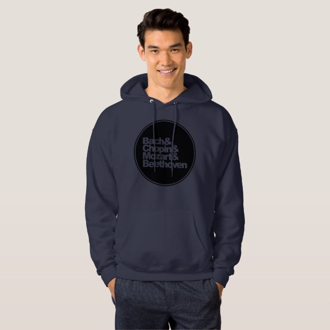 Bach and Chopin and Mozart and Beethoven Hoodie (Front Full)