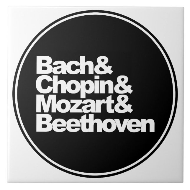 Bach and Chopin and Mozart and Beethoven Tile (Front)