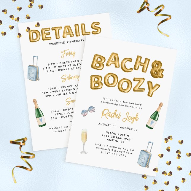 Bach & Boozy Bachelorette Weekend Invitation (Creator Uploaded)
