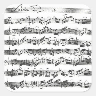 Bach Cello Suite Manuscript Square Sticker