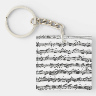 Bach Cello Suite Music Manuscript Key Ring