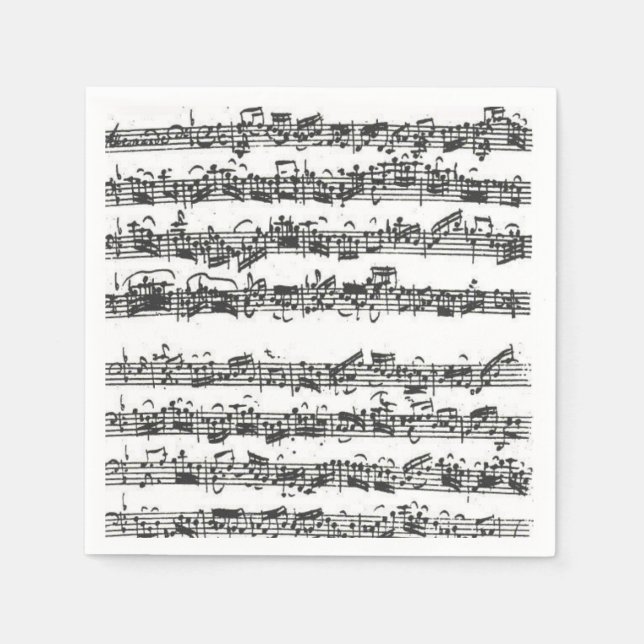 Bach Cello Suite Music Manuscript Napkin (Front)