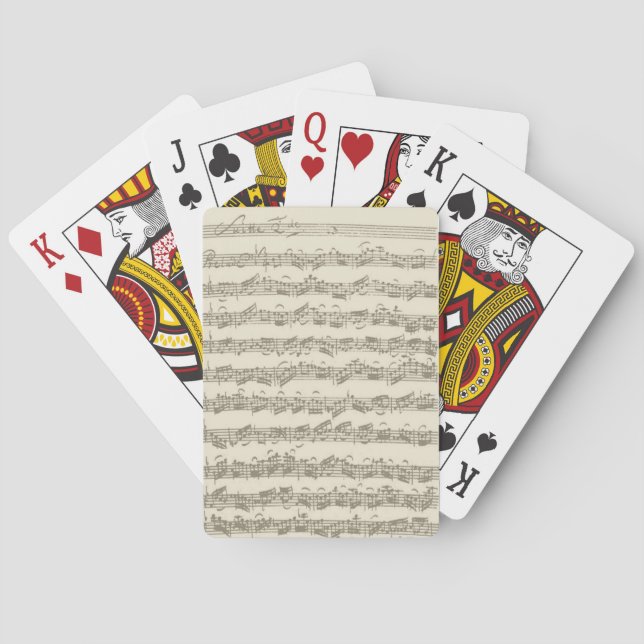 Bach Cello Suite Music Manuscript Playing Cards (Back)