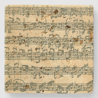 Bach Chaconne Music Manuscript for Solo Violin Stone Coaster